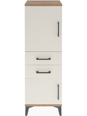 Arges Dolap 2 Raflı 2 Çekmeceli 2 Kapaklı 44X30X134 Çam-Aytaşı