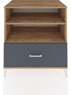 Kronos Şifonyer 2 Raflı Tek Çekmeceli 88X59X96 Çam-Antrasit