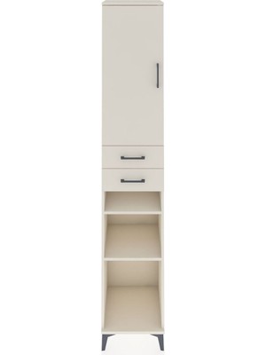 Hyperion Dolap 5 Raflı 2 Çekmeceli Tek Kapaklı 44X44X243 Aytaşı-Aytaşı