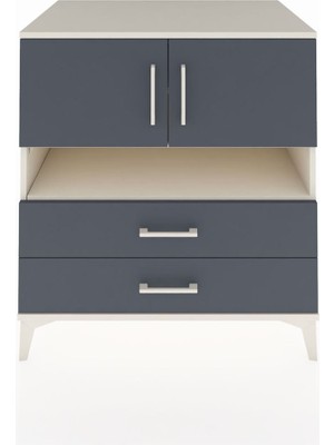 Kronos Şifonyer 3 Raflı 2 Çekmeceli 2 Kapaklı 88X59X96 Aytaşı-Antrasit