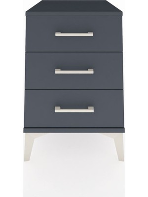 Kronos Komodin 3 Çekmeceli 44X59X64 Antrasit-Antrasit