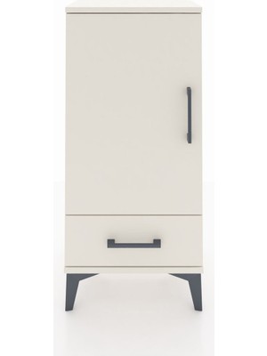 Arges Komodin 3 Raflı Tek Çekmeceli Tek Kapaklı 44X30X96 Aytaşı-Aytaşı