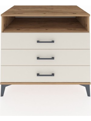 Kronos Şifonyer Tek Raflı 3 Çekmeceli 88X59X80 Çam-Aytaşı