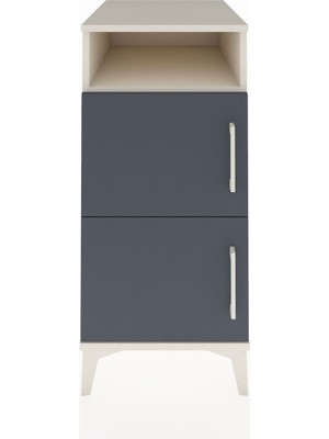 Kronos Komodin 2 Raflı 2 Kapaklı 44X59X96 Aytaşı-Antrasit
