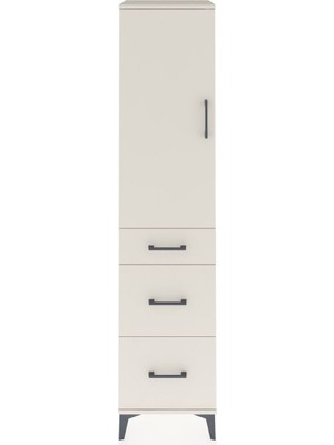 Hyperion Dolap 3 Raflı 3 Çekmeceli Tek Kapaklı 44X44X195 Aytaşı-Aytaşı