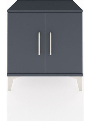 Hyperion Komodin 2 Raflı 2 Kapaklı 60X44X64 Antrasit-Antrasit