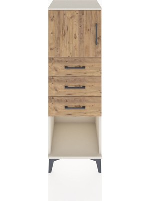 Hyperion Dolap Tek Raflı 3 Çekmeceli Tek Kapaklı 44X44X134 Aytaşı-Çam