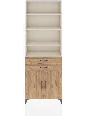 Arges Dolap 5 Raflı 2 Çekmeceli 2 Kapaklı 88X30X243 Aytaşı-Çam