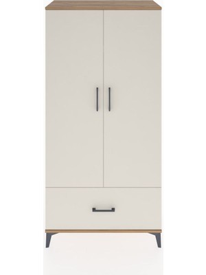 Hyperion Dolap 4 Raflı Tek Çekmeceli 2 Kapaklı 88X44X182 Çam-Aytaşı
