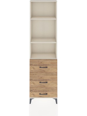 Arges Dolap 3 Raflı 3 Çekmeceli 60X30X221 Aytaşı-Çam