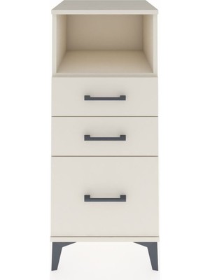 Hyperion Komodin Tek Raflı 3 Çekmeceli 44X44X106 Aytaşı-Aytaşı