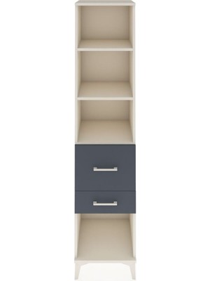 Hyperion Dolap 3 Raflı 2 Çekmeceli 44X44X195 Aytaşı-Antrasit