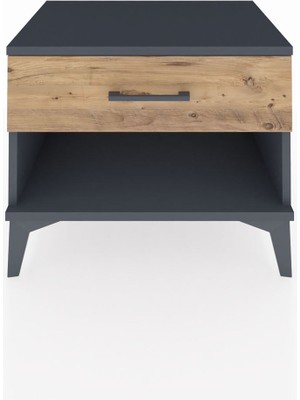 Hyperion Komodin Tek Çekmeceli 60X44X48 Antrasit-Çam