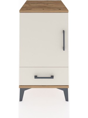 Kronos Komodin 2 Raflı Tek Çekmeceli Tek Kapaklı 44X59X80 Çam-Aytaşı
