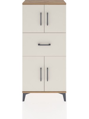 Hyperion Dolap Tek Raflı Tek Çekmeceli 4 Kapaklı 60X44X134 Çam-Aytaşı