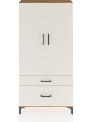 Arges Dolap 4 Raflı 2 Çekmeceli 2 Kapaklı 88X30X182 Çam-Aytaşı