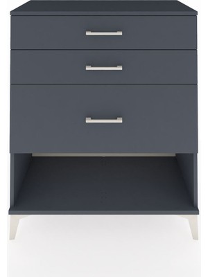 Hyperion Şifonyer 3 Çekmeceli 88X44X106 Antrasit-Antrasit