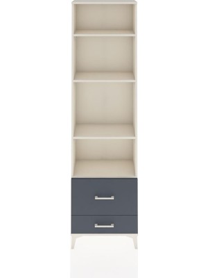 Arges Dolap 4 Raflı 2 Çekmeceli 60X30X221 Aytaşı-Antrasit