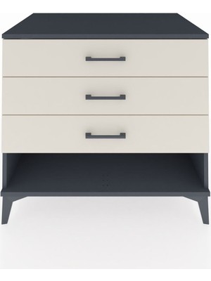 Kronos Şifonyer 3 Çekmeceli 88X59X80 Antrasit-Aytaşı