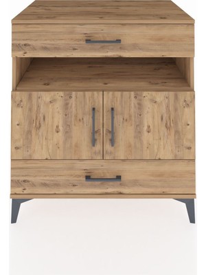Kronos Şifonyer 2 Raflı 2 Çekmeceli 2 Kapaklı 88X59X96 Çam-Çam