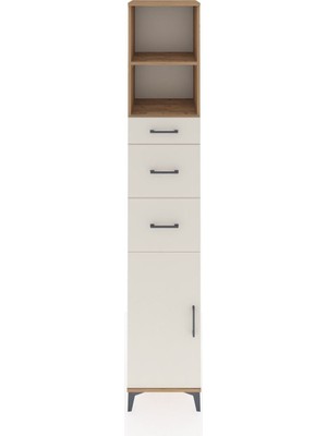 Hyperion Dolap 3 Raflı 3 Çekmeceli Tek Kapaklı 44X44X243 Çam-Aytaşı