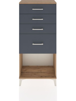 Hyperion Dolap 4 Çekmeceli 60X44X134 Çam-Antrasit