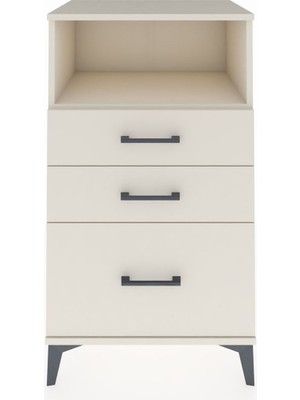 Hyperion Komodin Tek Raflı 3 Çekmeceli 60X44X106 Aytaşı-Aytaşı