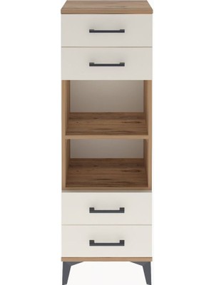 Arges Dolap 2 Raflı 4 Çekmeceli 44X30X134 Çam-Aytaşı