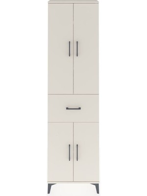 Arges Dolap 4 Raflı Tek Çekmeceli 4 Kapaklı 60X30X221 Aytaşı-Aytaşı
