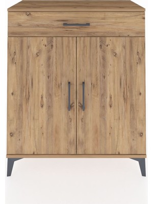 Hyperion Şifonyer 2 Raflı Tek Çekmeceli 2 Kapaklı 88X44X106 Çam-Çam