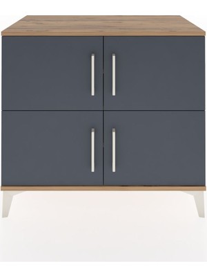 Hyperion Şifonyer 4 Raflı 4 Kapaklı 88X44X80 Çam-Antrasit
