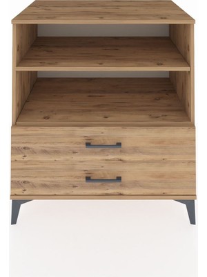 Kronos Şifonyer 2 Raflı 2 Çekmeceli 88X59X96 Çam-Çam