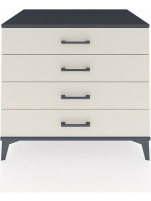 Kronos Şifonyer 4 Çekmeceli 88X59X80 Antrasit-Aytaşı