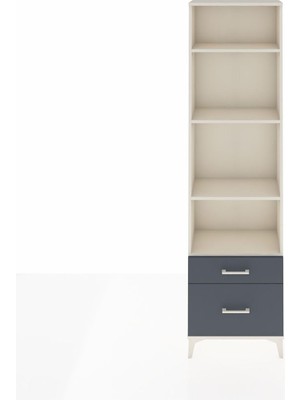 Arges Dolap 4 Raflı 2 Çekmeceli 60X30X221 Aytaşı-Antrasit