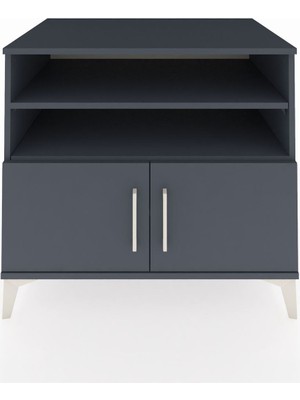 Kronos Şifonyer 3 Raflı 2 Kapaklı 88X59X80 Antrasit-Antrasit
