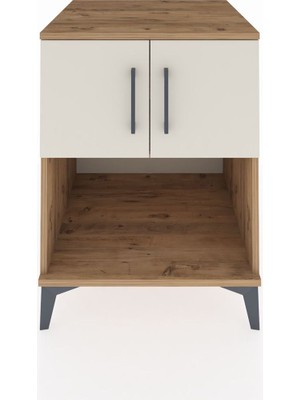 Kronos Komodin 2 Raflı 2 Kapaklı 60X59X80 Çam-Aytaşı