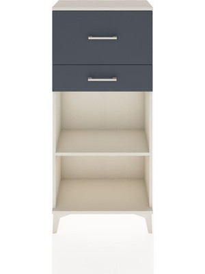 Hyperion Dolap Tek Raflı 2 Çekmeceli 60X44X134 Aytaşı-Antrasit
