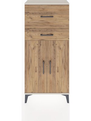 Hyperion Dolap Tek Raflı 2 Çekmeceli 2 Kapaklı 60X44X134 Aytaşı-Çam