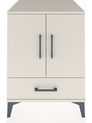 Kronos Komodin 2 Raflı Tek Çekmeceli 2 Kapaklı 60X59X80 Aytaşı-Aytaşı