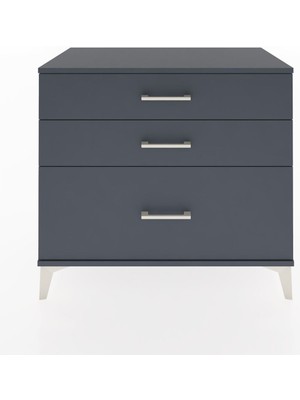 Hyperion Şifonyer 3 Çekmeceli 88X44X80 Antrasit-Antrasit