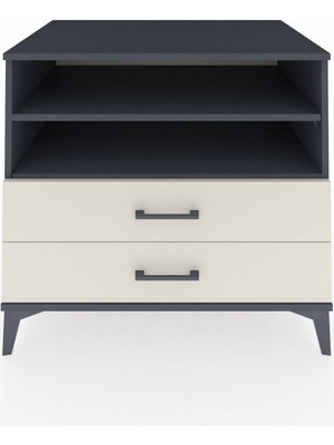 Kronos Şifonyer 2 Raflı 2 Çekmeceli 88X59X80 Antrasit-Aytaşı