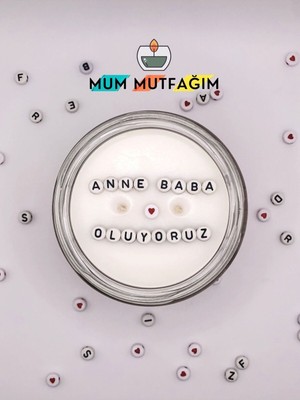 Anne Baba Oluyoruz Yazılı Mum, Yanarken Içinden Yazı Çıkan Mum, Gizli Mesajlı Mum, Kokulu Mum