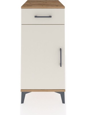Kronos Komodin 2 Raflı Tek Çekmeceli Tek Kapaklı 44X59X96 Çam-Aytaşı