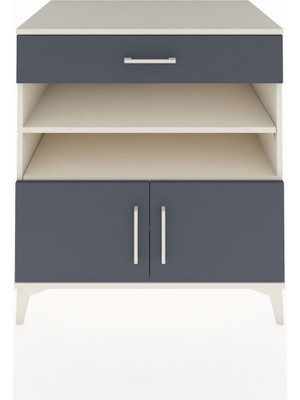 Kronos Şifonyer 3 Raflı Tek Çekmeceli 2 Kapaklı 88X59X96 Aytaşı-Antrasit