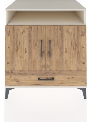 Kronos Şifonyer 3 Raflı Tek Çekmeceli 2 Kapaklı 88X59X96 Aytaşı-Çam