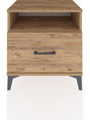 Hyperion Komodin Tek Raflı Tek Çekmeceli 60X44X64 Çam-Çam