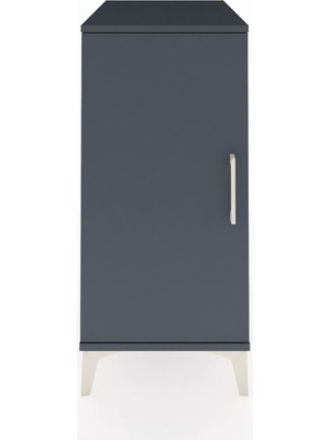 Kronos Komodin 2 Raflı Tek Kapaklı 44X59X96 Antrasit-Antrasit