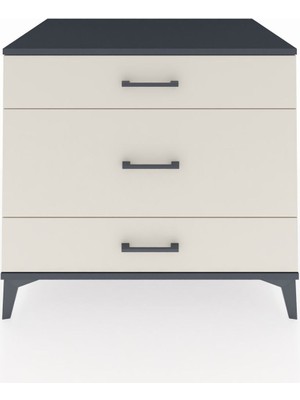 Kronos Şifonyer 3 Çekmeceli 88X59X80 Antrasit-Aytaşı