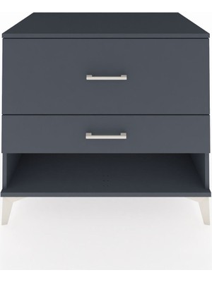 Kronos Şifonyer 2 Çekmeceli 88X59X80 Antrasit-Antrasit