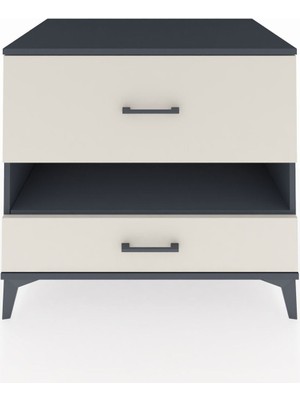 Kronos Şifonyer Tek Raflı 2 Çekmeceli 88X59X80 Antrasit-Aytaşı